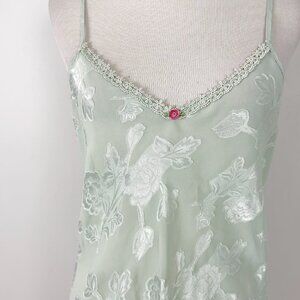 Vintage Inner Most Green Floral Slip Feminine Romantic Boho Size Medium Women's